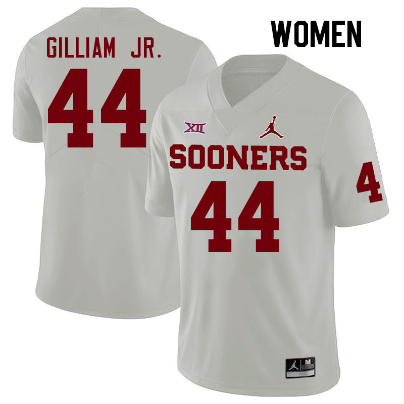 Women #44 Kelvin Gilliam Jr. Oklahoma Sooners College Football Jerseys Stitched-White